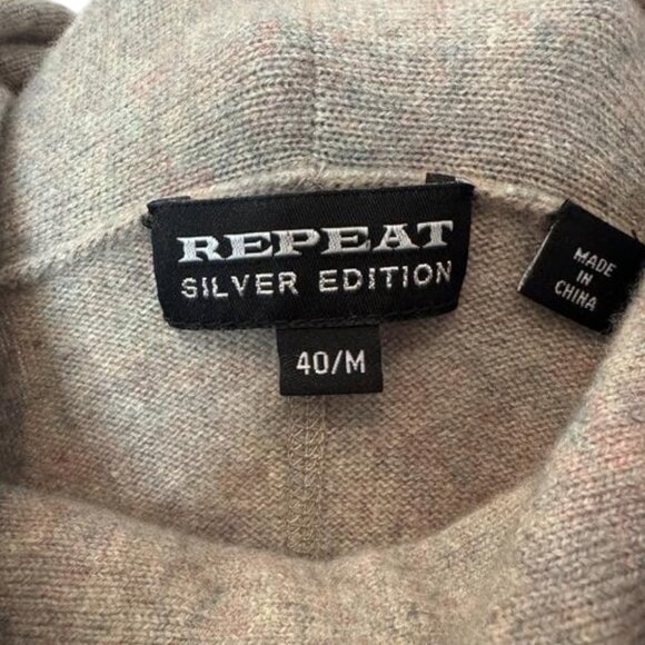 Repeat Silver Edition cowl neck mini sweater dress grey women's size M - Picture 6 of 7